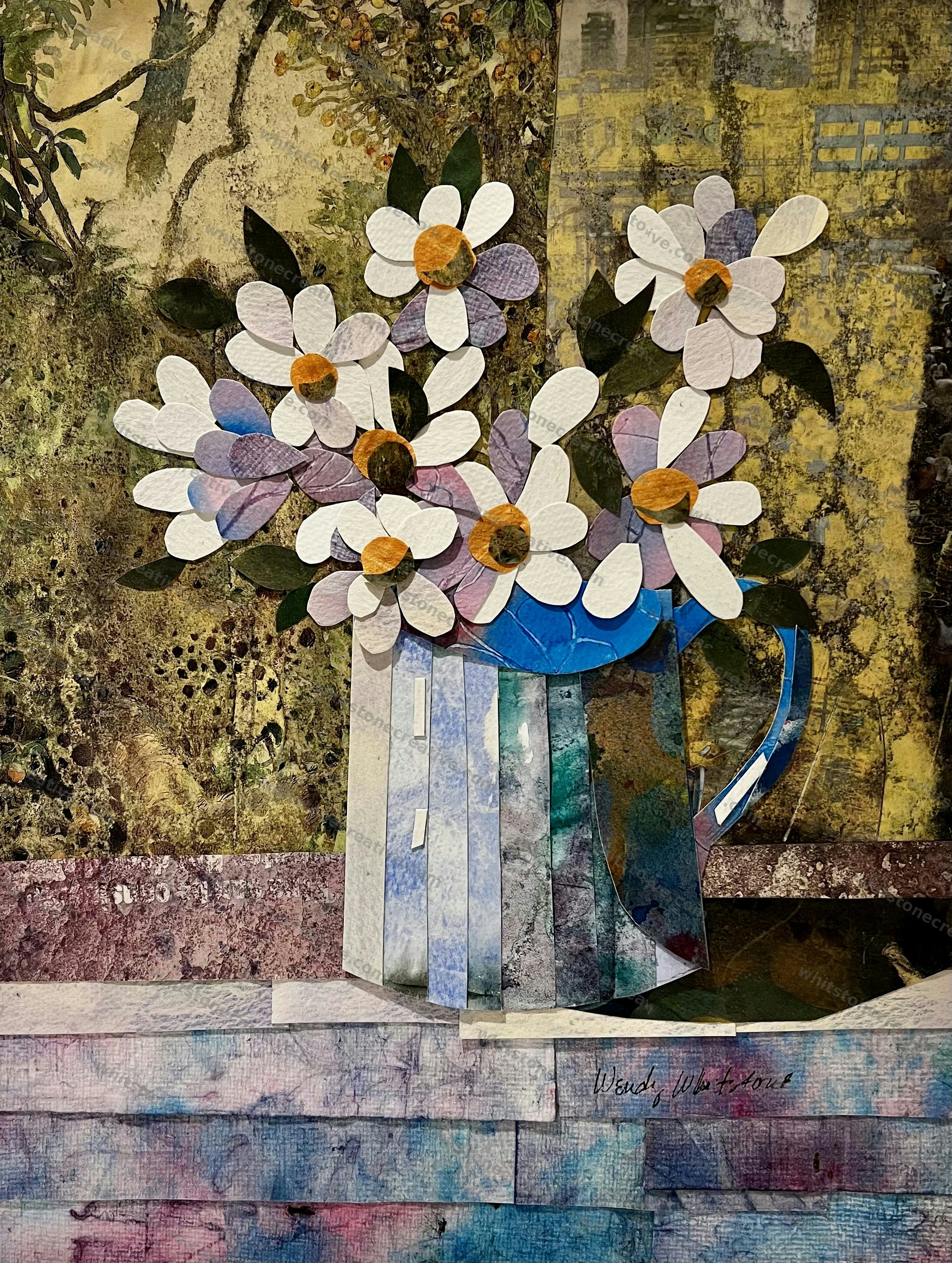 Flowers in Vase collage
